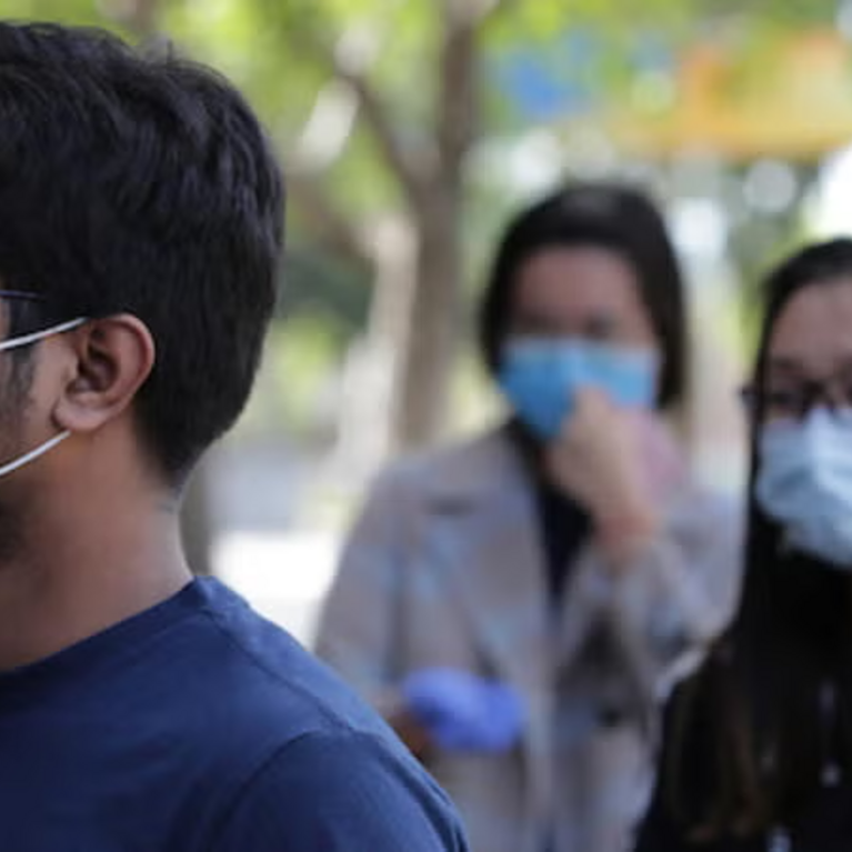 students wearing masks