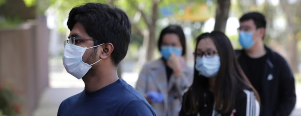 students wearing masks